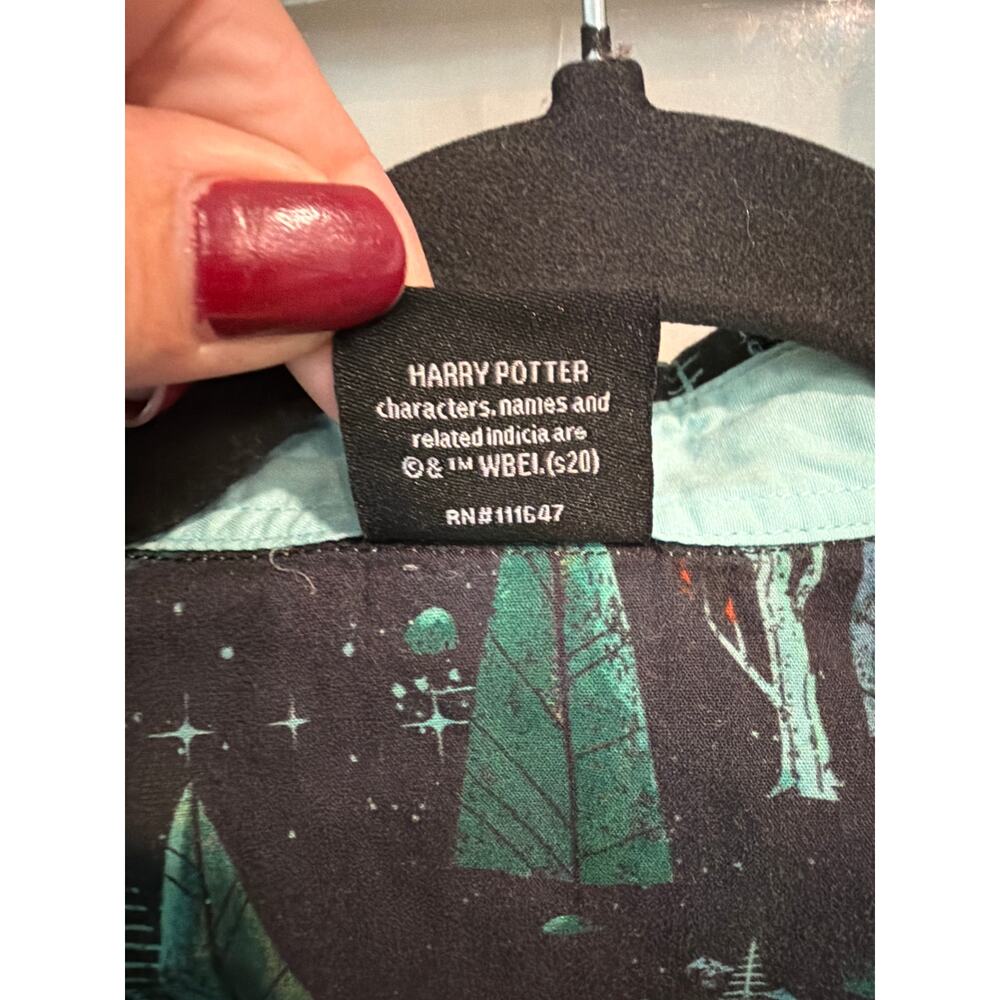 Harry Potter Forbidden Forest Patterned Button-Do… - image 4
